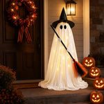 LED Ghost Witch Broom Halloween Outdoor Decoration Jadvero