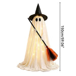 LED Ghost Witch Broom Halloween Outdoor Decoration Jadvero