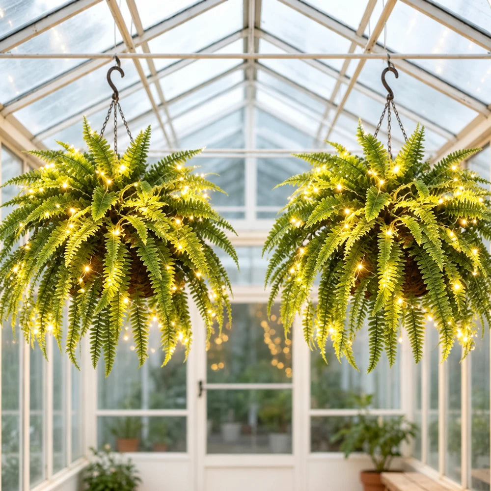 Glowing Artificial Boston Fern Jadvero