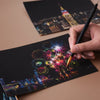 Scratch Painting City Postcard Set