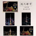 Scratch Painting City Postcard Set