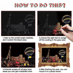 Scratch Painting City Postcard Set