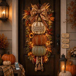 Lighted Stacked Pumpkin Fall Door Decor Jadvero