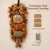 Lighted Stacked Pumpkin Fall Door Decor Jadvero