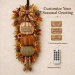 Lighted Stacked Pumpkin Fall Door Decor Jadvero