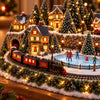 Animated Holiday Train and Ice Rink Scene Jadvero