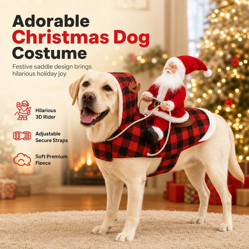Red Santa Dog Costume Jadvero