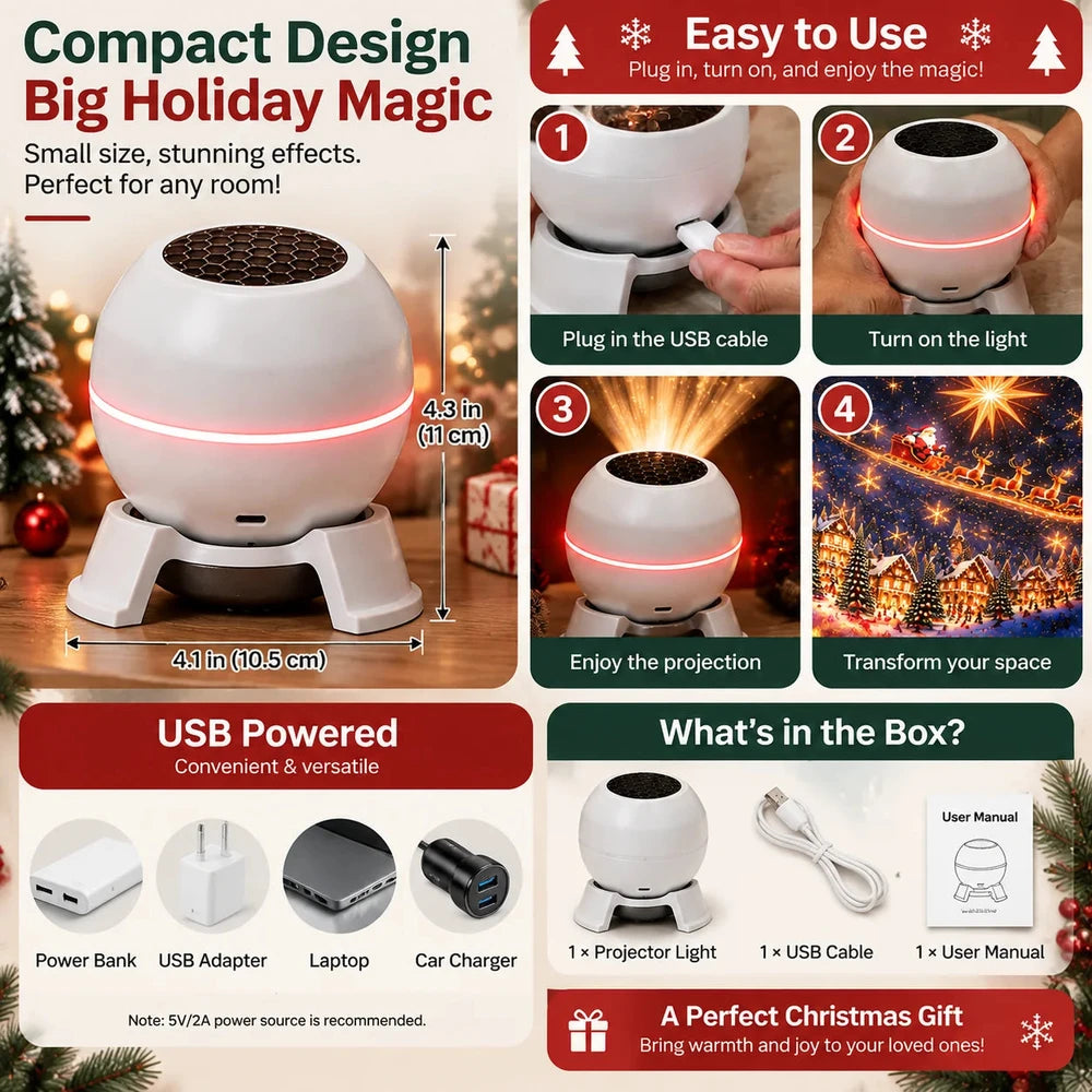 Christmas Projection Night Light Jadvero