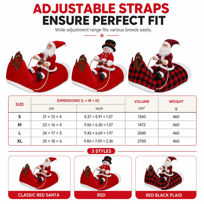 Red Santa Dog Costume Jadvero