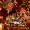 Animated Holiday Train and Ice Rink Scene Jadvero
