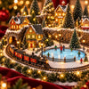 Animated Holiday Train and Ice Rink Scene Jadvero