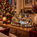 Animated Holiday Train and Ice Rink Scene Jadvero