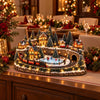 Animated Holiday Train and Ice Rink Scene Jadvero
